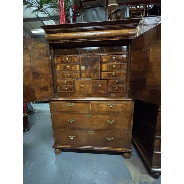 Wood William & Mary Cabinet in Walnut For Sale - Image 7 of 18