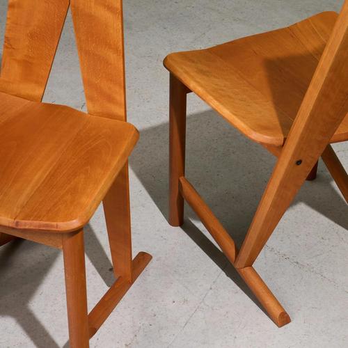 Brown Dining Chairs by Søren Nissen and Ebbe Gehl for Seltz, France, 1980s, Set of 10 For Sale - Image 8 of 12