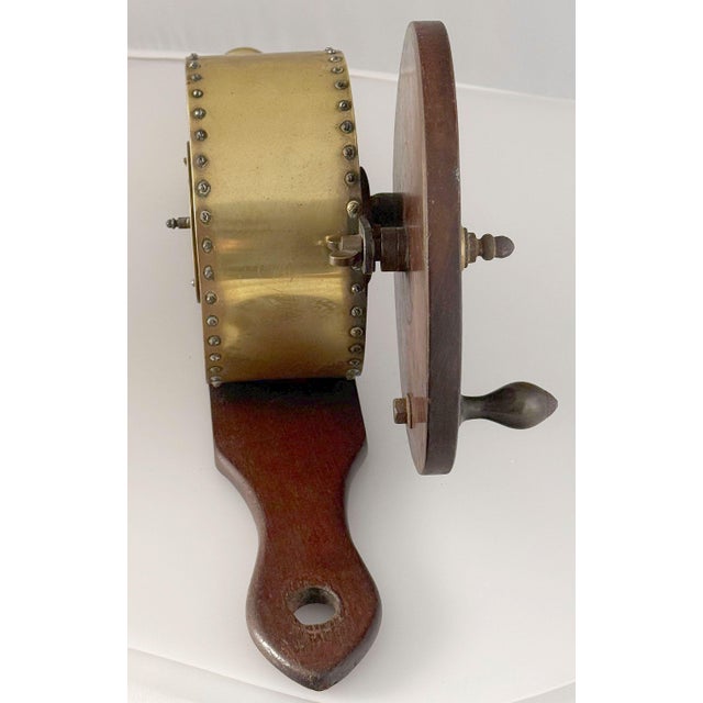 Brown Early 19th Century Georgian Era Mechanical Fire Bellows of Brass and Mahogany From England For Sale - Image 8 of 15