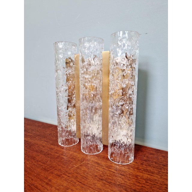Tubular Wall Sconce in Brass and Frosted Glass from Doria Leuchten, 1960s For Sale - Image 9 of 17
