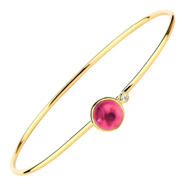 Syna Yellow Gold Rubellite Diamond Bracelet For Sale