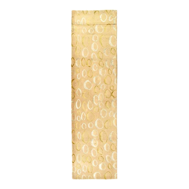 2020s Cream Modern Runner Wool & Silk For Sale