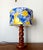 Turned Wood Lamp with Azulejo Lemon-Patterned Lampshade, 1960s For Sale - Image 6 of 9