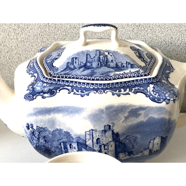 Blue Vintage Castles Blue Edit Coffee Chocolate Tea Set from Johnson Brothers Bros, 1950s, Set of 15 For Sale - Image 8 of 15