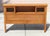 Mid-Century Modern Full Size Bar Headboard – 1970s Vintage Wood Frame With Storage & Brass Grille Panels For Sale - Image 4 of 17