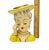 Yellow Vintage Arnart Head Vase Lady Yellow Hat Pearl Necklace Earrings Japan. For Sale - Image 8 of 8