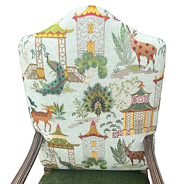 Vintage Hacienda Chairs by Sherrill Reupholstered by the Lucia Landa Upholstery Studio in P. Kaufmann Ayala Jasper...