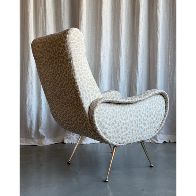 1950s Mid-Century Modern Leopard Print Lady Chair by Marco Zanuso for Arflex, Italy, 1950s For Sale - Image 5 of 12