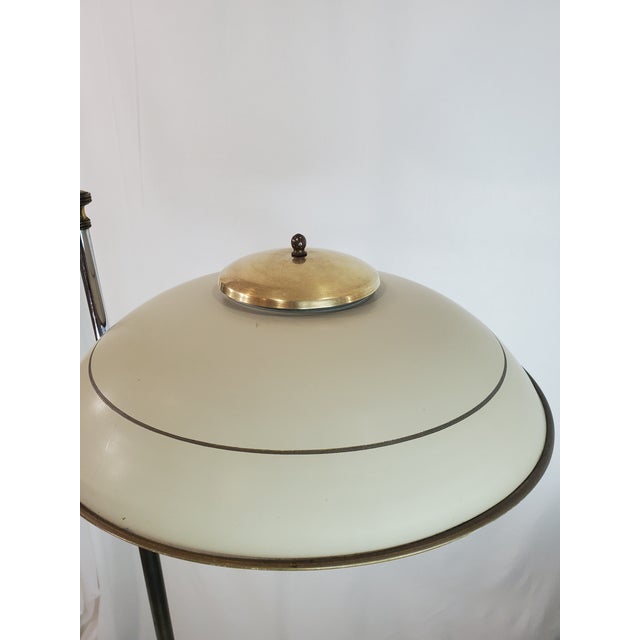 Gerald Thurston Art Deco Gerald Thurston Swing Arm Flying Saucer Floor Lamp 1950s, Unmarked For Sale - Image 4 of 12