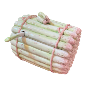 1990s Italian Majolica Style Asparagus Soup Tureen Centerpiece