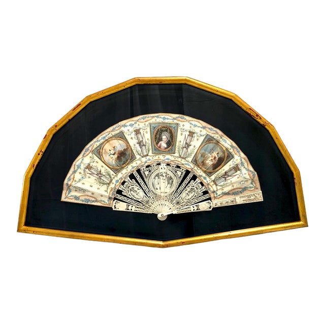 Late 18th-Century Louis XVI Period Framed Folding Fan For Sale