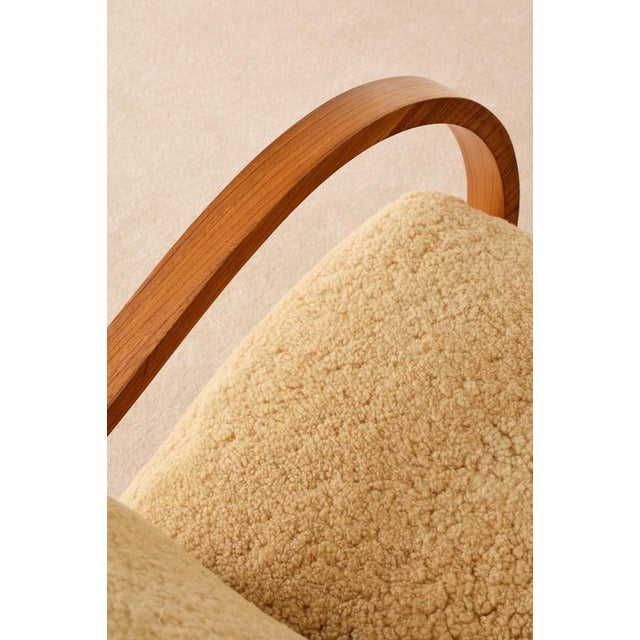 Swedish Rocking Chair in Sheepskin, 1950s For Sale - Image 4 of 8