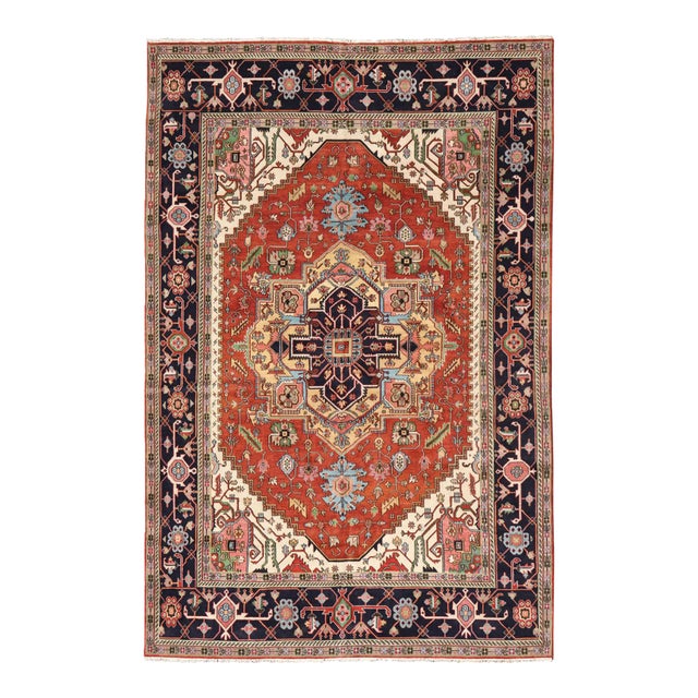 Very Large Serapi-Heriz Design Rug With Geometric Medallion 12'1 X 18'2 For Sale