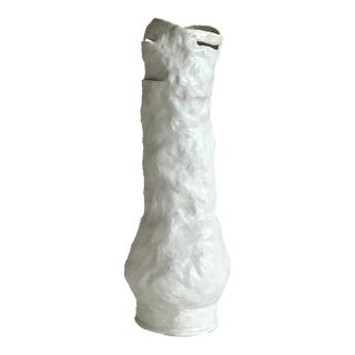 Vintage Boho Original Studio Pottery Slit Vase For Sale