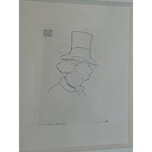 French Letterpress Print of Charles Baudelaire by Manet, C. 1862 For Sale - Image 3 of 12