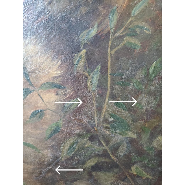 Antique 19th Century Oil Painting Moody Dog Portrait English Setter Hunting Scene For Sale - Image 17 of 17