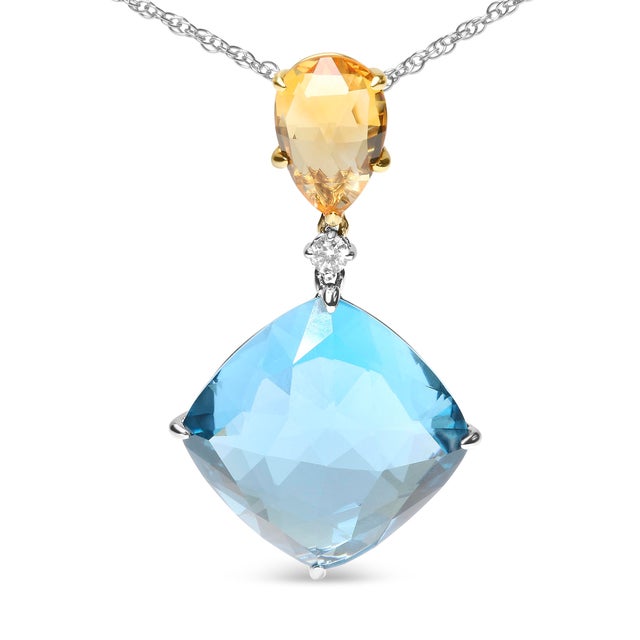 Unleash your inner goddess wearing this marvelous pendant necklace made from genuine 18k white and yellow gold with...