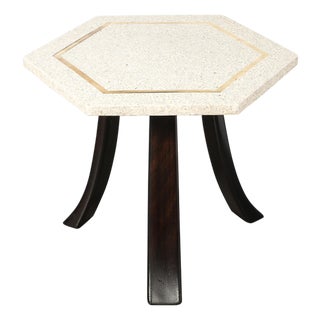 Mid-Century Modernist Hexagonal Terrazzo Side Table by Harvey Probber For Sale