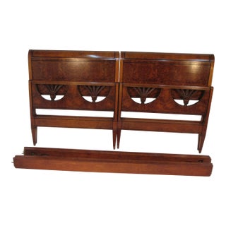 1940s Pair of Twin Beds Made by Joseph Gerte of Boston For Sale