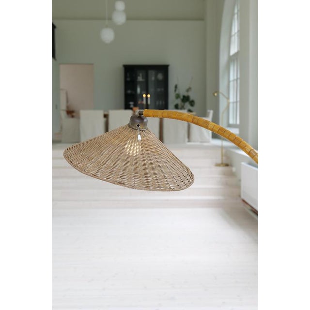 Art Deco Swedish Grace Floor Lamp in Art Glass and Beech, 1930s For Sale - Image 11 of 18