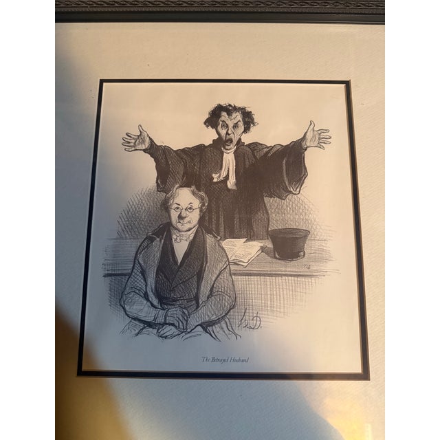 French Lithograph by French Artist Honoré Daumier (1808–1879) Law and Politics Series For Sale - Image 3 of 4
