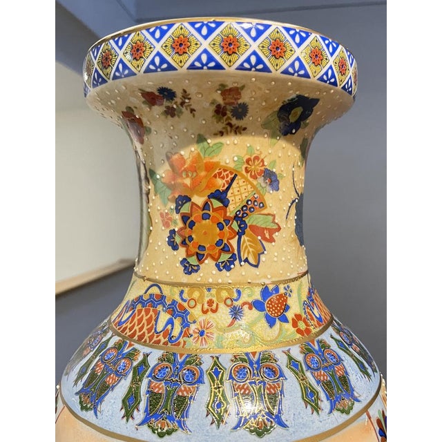 Ceramic Chinese Vases Depicting Meeting in the Garden, Set of 2 For Sale - Image 7 of 12