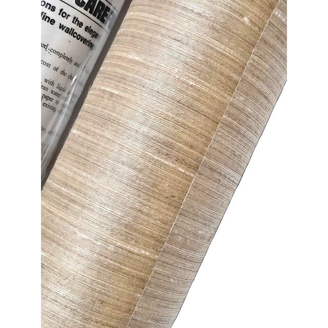 Brunschwig & Fils Italian Textured Silk Wallpaper, 2 Double Rolls/16 Yards For Sale - Image 4 of 13