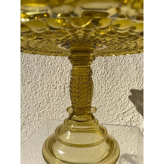 Victorian Cake Stand Amber 19th C Early American Pattern Glass For Sale - Image 3 of 12