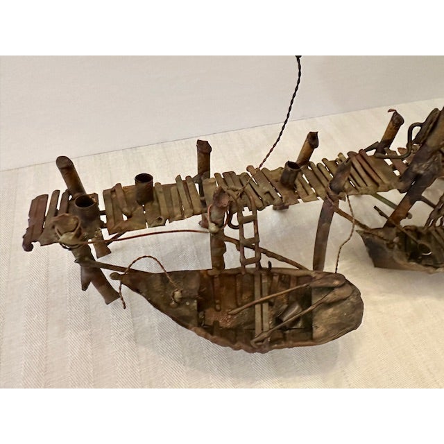 Mid 20th Century Vintage Intricate Lewk Wharf Themed Sculpture For Sale - Image 11 of 18