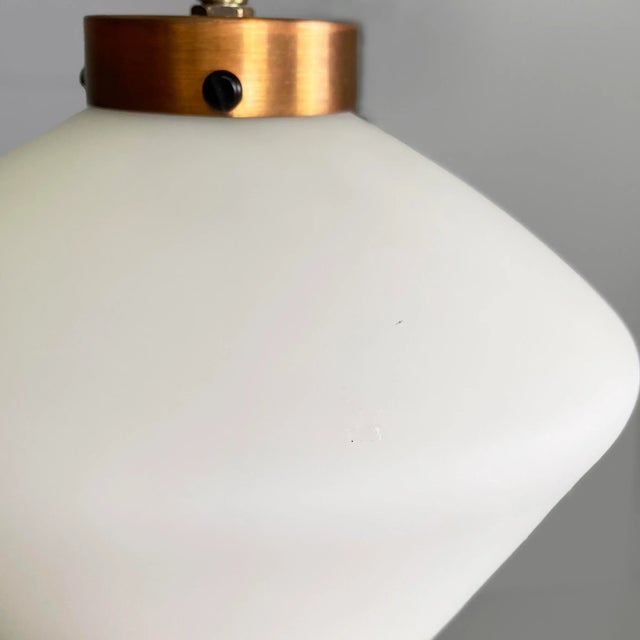 Mid-Century Modern Italian Glass and Black Metal Three-Light Chandelier, 1950s For Sale - Image 12 of 18