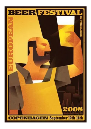 Danish Modern Poster, European Beer Festival
