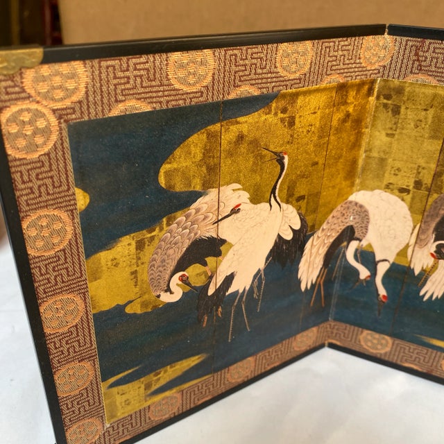 1970s Brass Bowl & Silkscreen Decor Set- 2 Pieces For Sale - Image 4 of 6