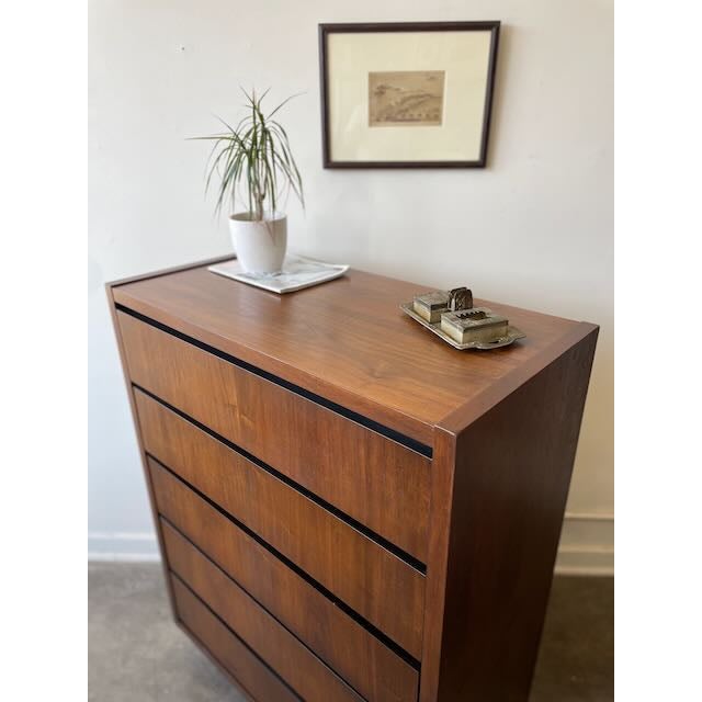 Wood 1970s Walnut Tall Dresser by Lane Furniture For Sale - Image 7 of 8