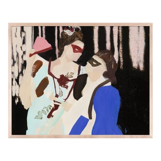 Gli Innamorati by Lucia Jones in Maple Frame, Large Art Print For Sale