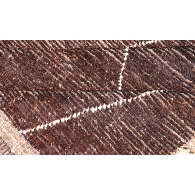 Brown Hand-Knotted Moroccan Zig-Zag Rug, 9'1" X 12'0" by Keivan Woven Arts For Sale - Image 10 of 11