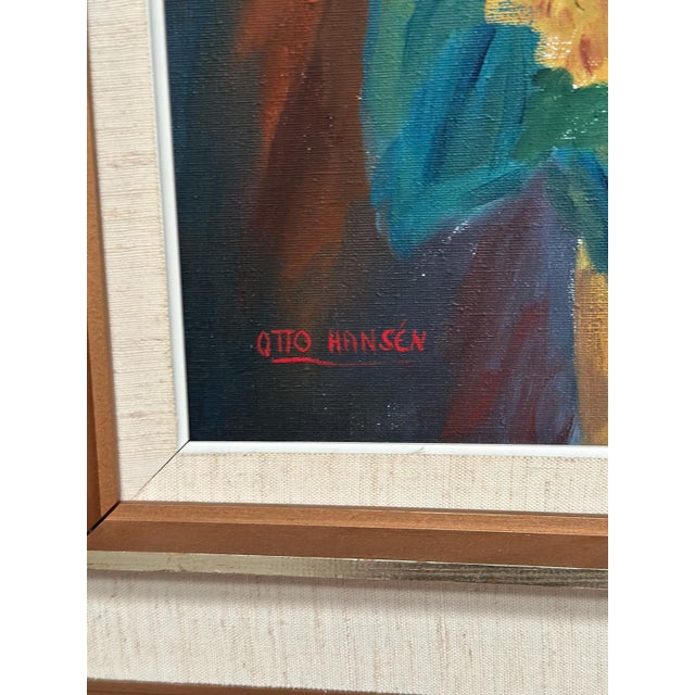 Otto Hansén, Sunflowers, 1950s, Oil on Canvas, Framed For Sale - Image 7 of 18