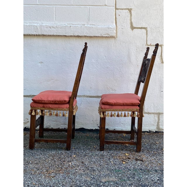 Italian Antique Italian Chairs a Pair For Sale - Image 3 of 6