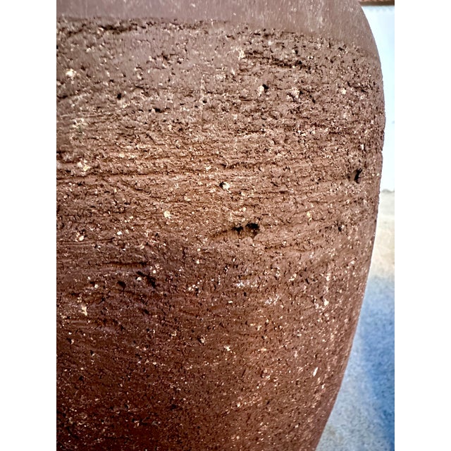 Brown Large Handcrafted Amphora-Shaped Terracotta Ceramic Floor Vases, Germany 1950s, Set of 2 For Sale - Image 8 of 18