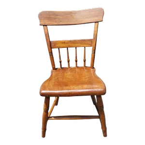 19th Century Early American Maple Planks Side Chair