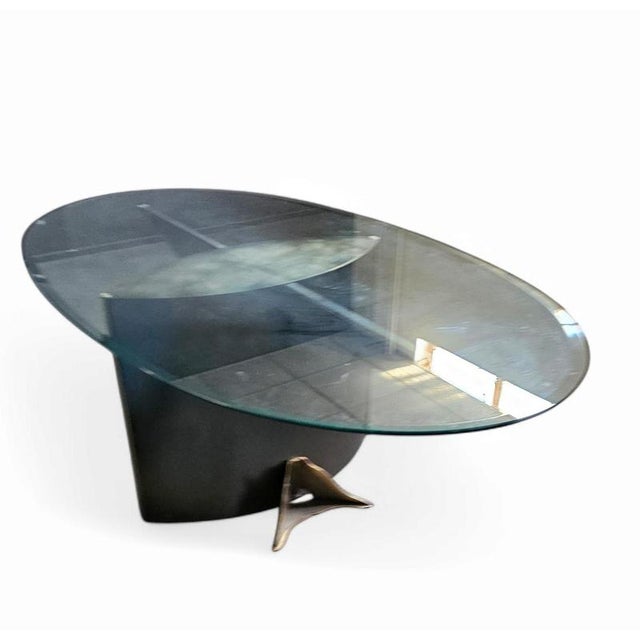 Vintage Table with Oval Glass Top from Belgo Chrom, 1980s For Sale - Image 6 of 12