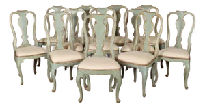 18th Century Italian Dining Chairs, Set of 12