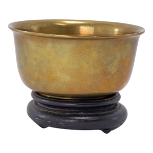 Antique Chinese Small Bronze Bowl and Stand Circa 1900