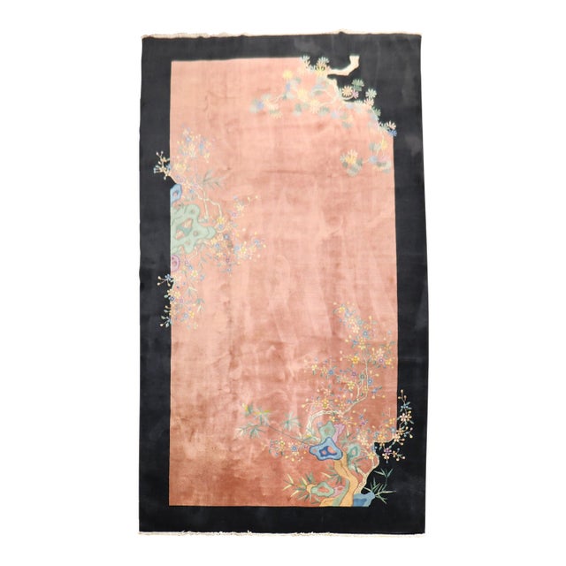 Zabihi Collection Gallery Chinese Art Deco Carpet - 7'6" x 14'9" For Sale
