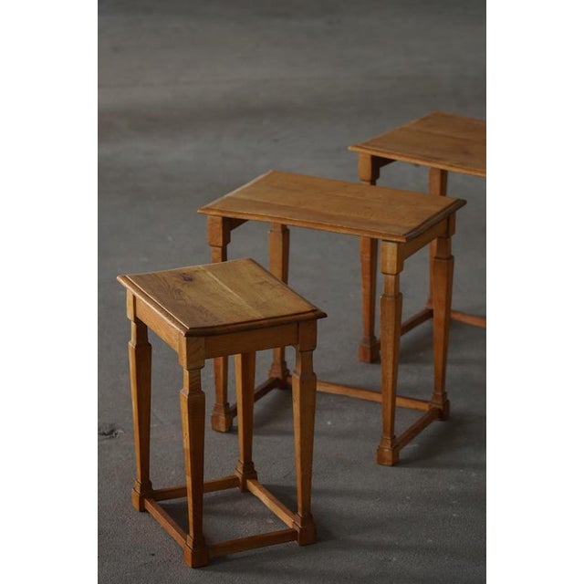 Mid-Century Danish Nesting Tables in Oak, 1960s, Set of 3 For Sale - Image 18 of 18
