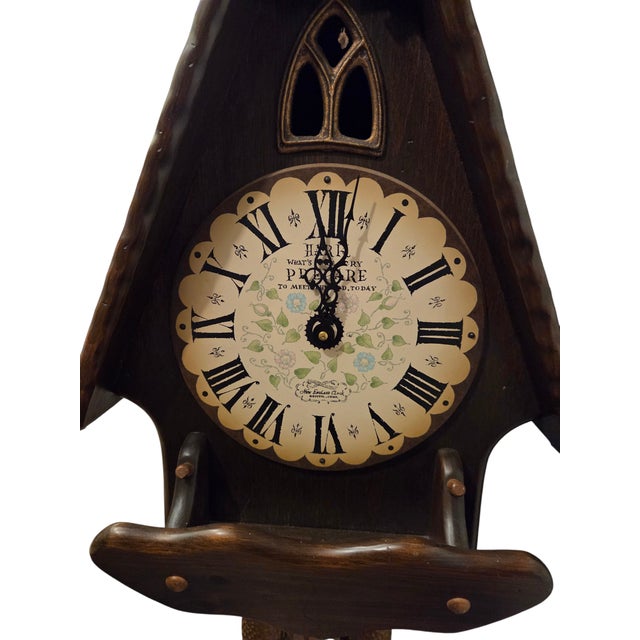 Vintage New England Clock Company Hanging Wood Wall Weights Cathedral Hark Chime For Sale - Image 10 of 17