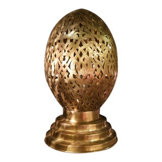 Moroccan Copper Egg Shaped Table Lamp or Lantern