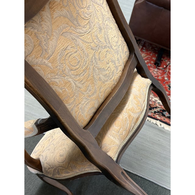 Late 20th Century Traditional Ornate Carved Wood Armchair, Vintage For Sale - Image 5 of 12