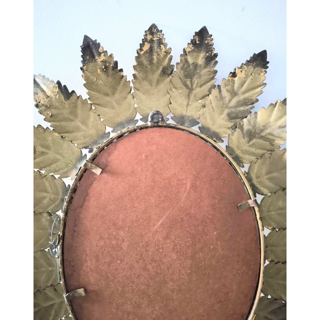 Vintage 1960s Spanish Sun Mirror in Gilded Metal For Sale - Image 11 of 11