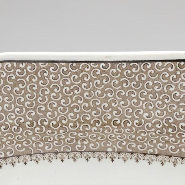 Mid 19th Century Antique 19th Century Staffordshire Sea Shell Blue & Brown Transferware Platter by Thomas Dimmock Co. "Conchology" For Sale - Image 5 of 9