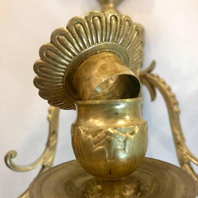 Antique Gilded Bronze Wall Lights, Set of 2 For Sale - Image 4 of 11